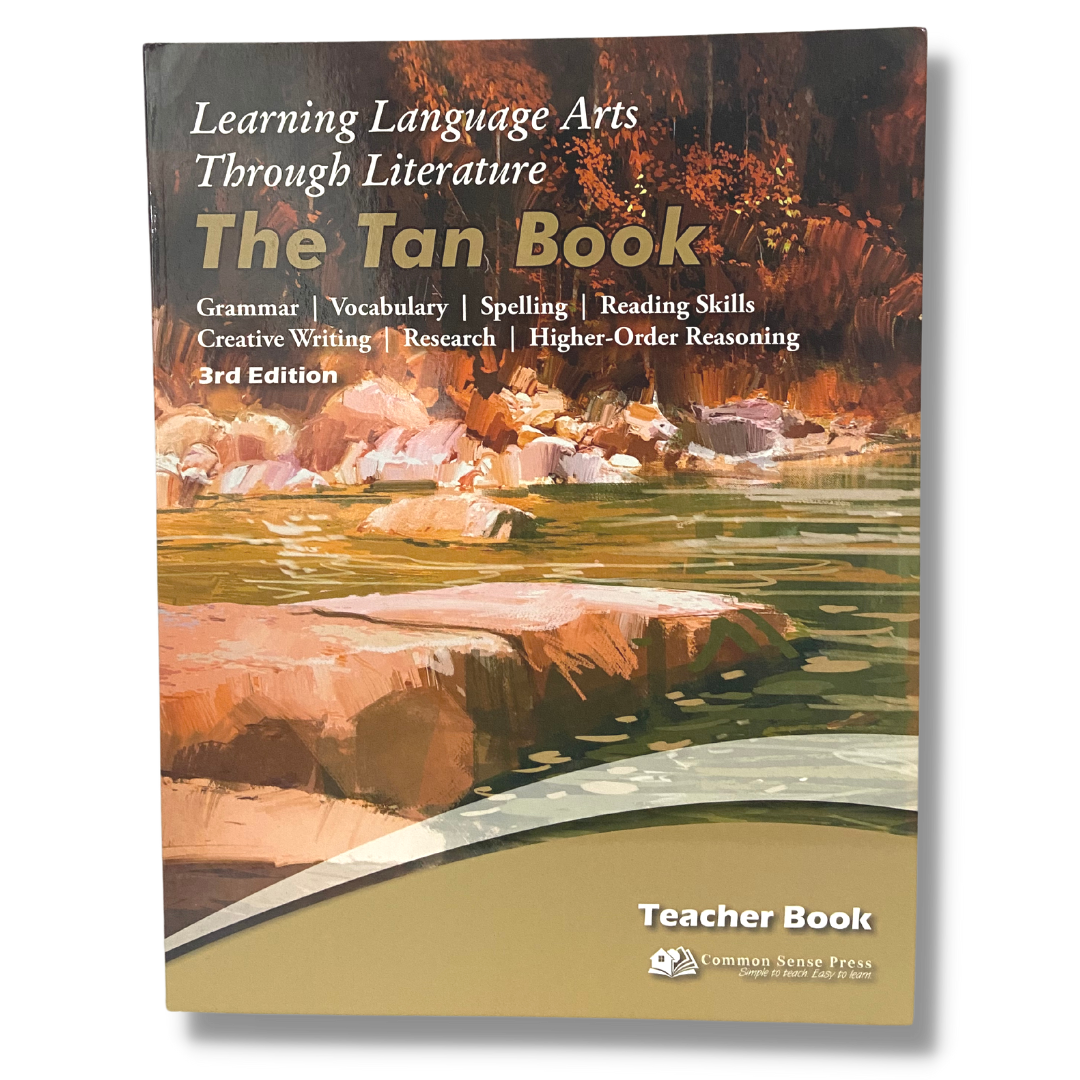 Learning Language Arts Though Literature Review - tan book- common sense press- monkeyandmom.com