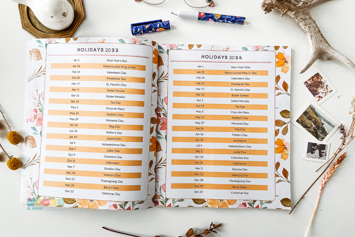 monthly planners 2023-2024 by monkeyandmom