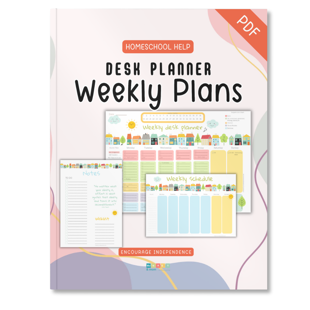 Whimsical Houses Weekly Desk Planner for Kids – Printable SALE