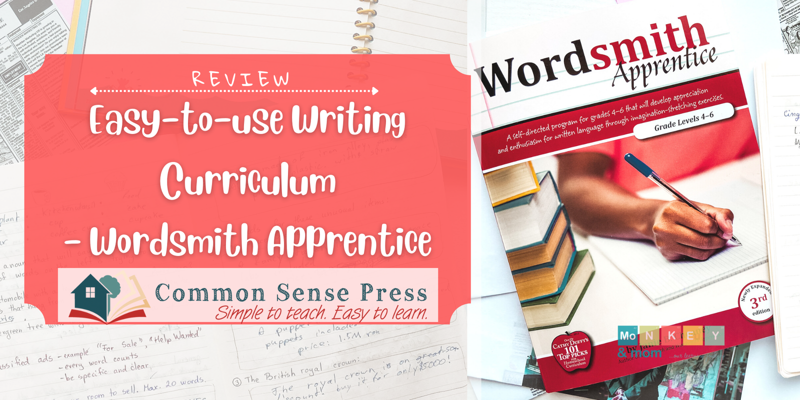 Easy to use writing curriculum Wordsmith Apprentice review by monkeyandmom