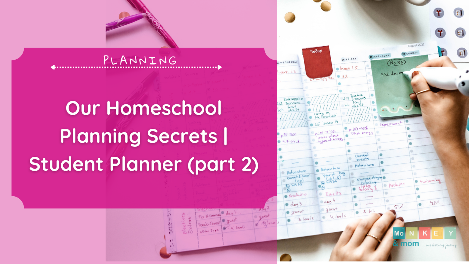 Our Homeschool planning Secrets and the monkey and Mom Homeschool planner