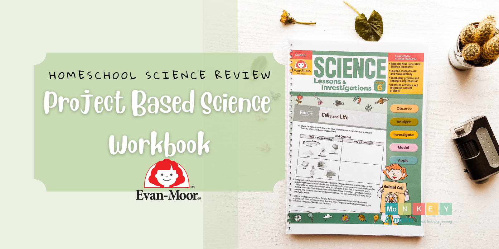 Science Lessons and Investigations grade 6 evan moor - project based science curriculum monkeyandmom review