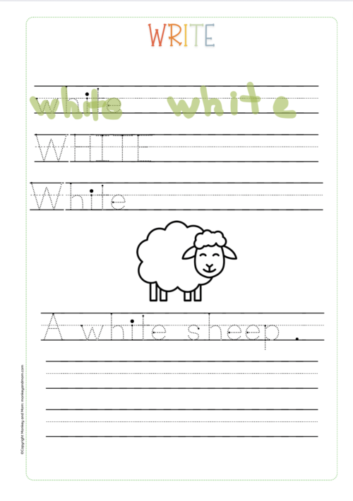 learn colors activities for reading and writing preK