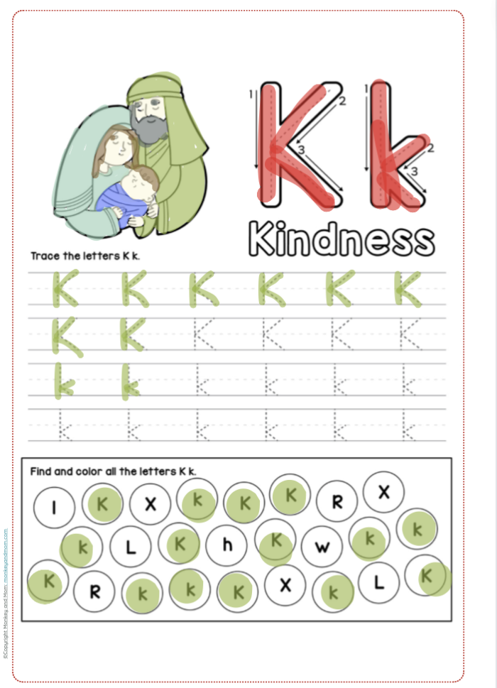 Christmas Alphabet - Letter Tracing Printable Workbook for PreK-K