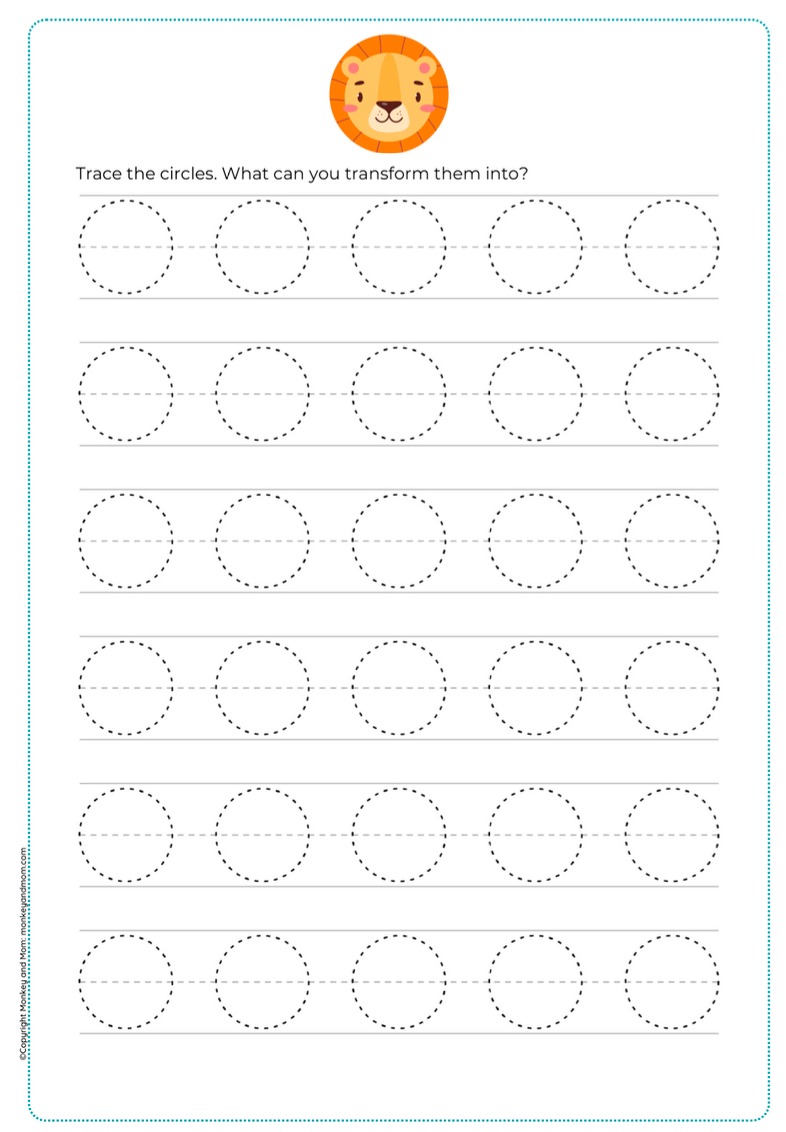 Pencil Practice Worksheets Printable - PreK - Monkey And Mom