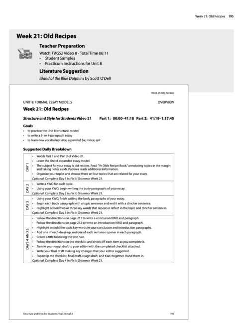 An iew structure and style for students review from doubt to
